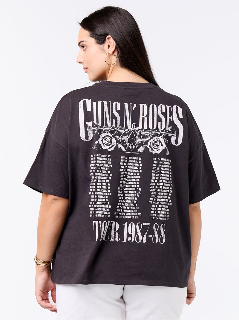 T-shirt 'Guns 'n' Roses' met korte mouwen Zwart - Kiabi