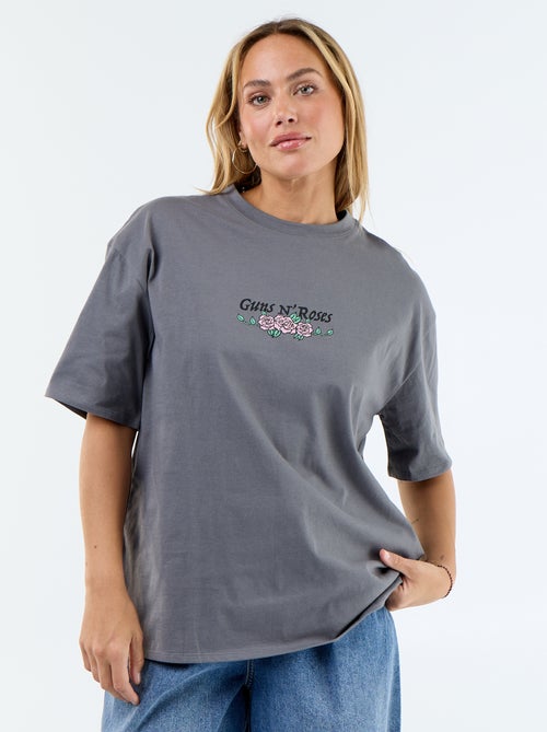 T-shirt 'Guns N'Roses' met korte mouwen en print op voor- en achterkant - Kiabi