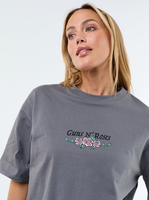 T-shirt 'Guns N'Roses' met korte mouwen en print op voor- en achterkant - Kiabi