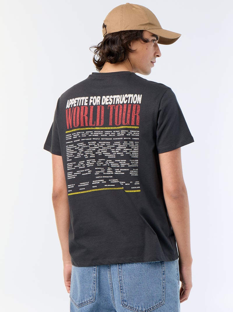 T-shirt 'Guns N'Roses' met korte mouwen Zwart - Kiabi