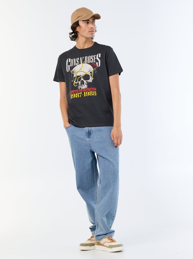 T-shirt 'Guns N'Roses' met korte mouwen Zwart - Kiabi