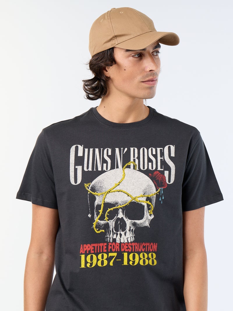T-shirt 'Guns N'Roses' met korte mouwen Zwart - Kiabi