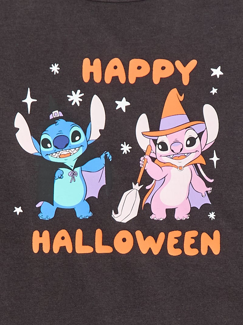 T-shirt 'Halloween' 'Stitch en Angel' 'Disney' Zwart - Kiabi