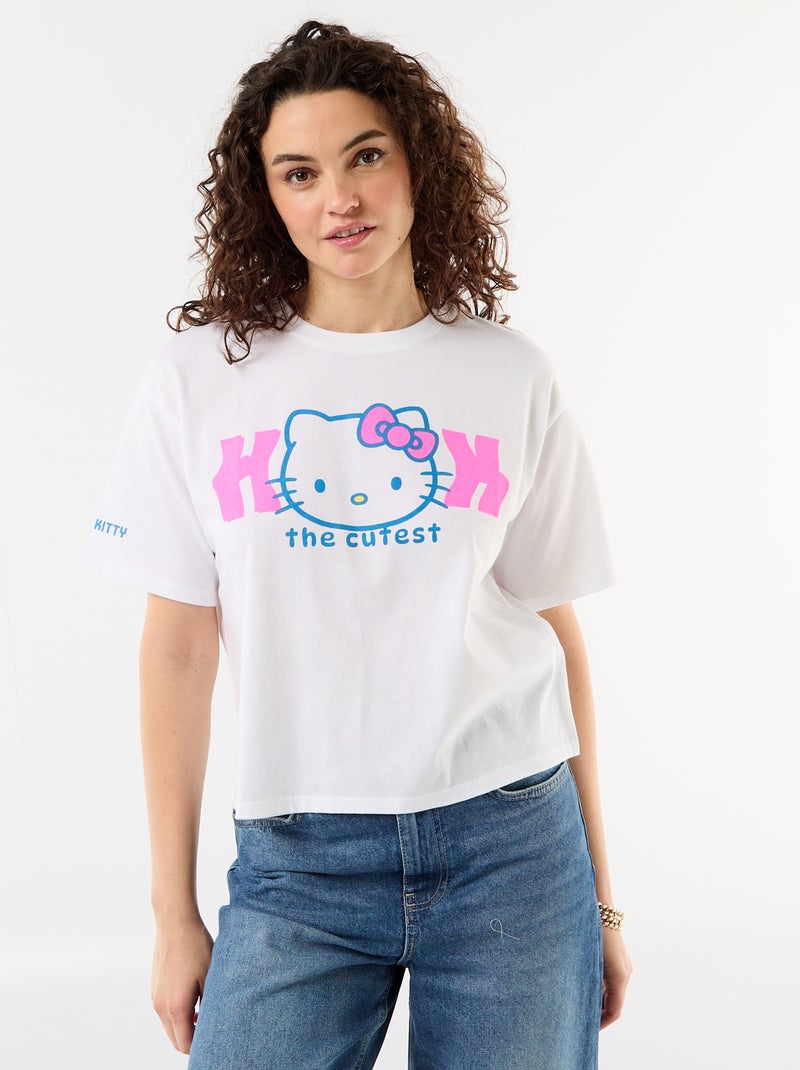 T-shirt 'Hello Kitty' met korte mouwen Wit - Kiabi
