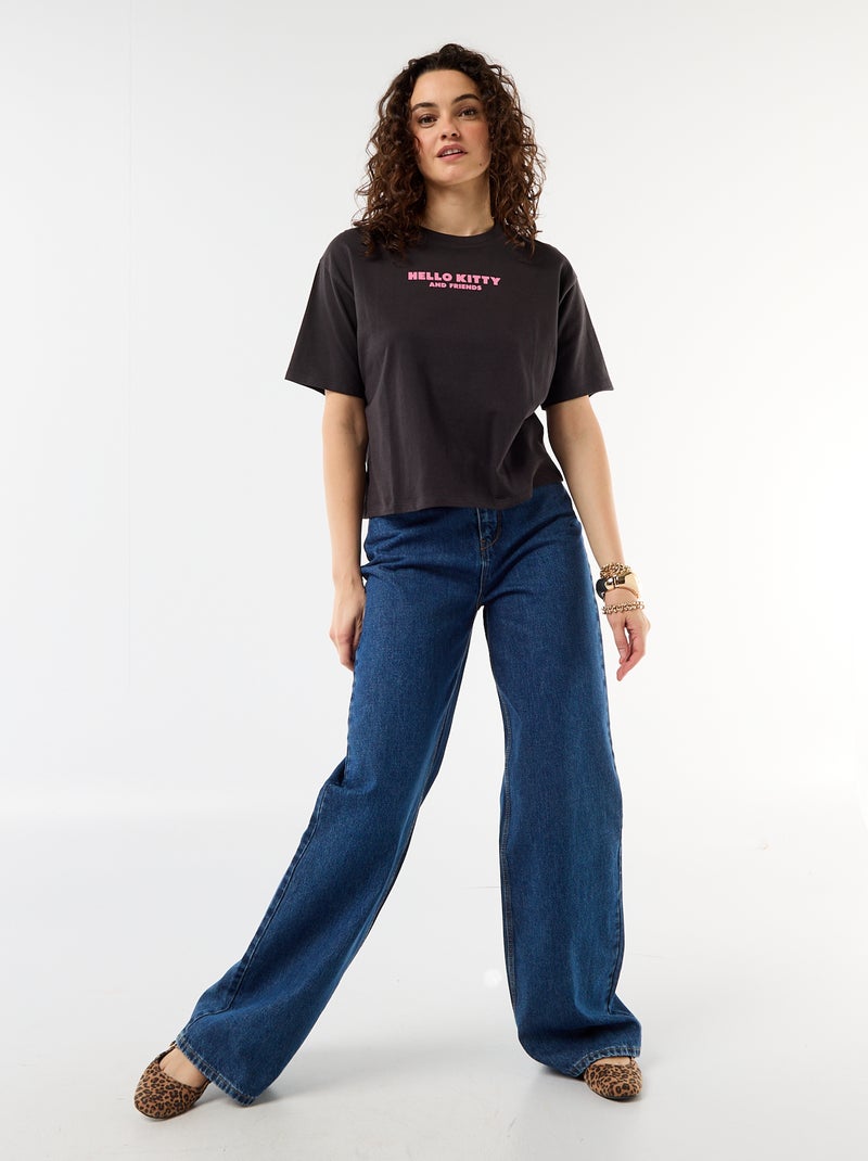 T-shirt 'Hello Kitty' met korte mouwen Zwart - Kiabi