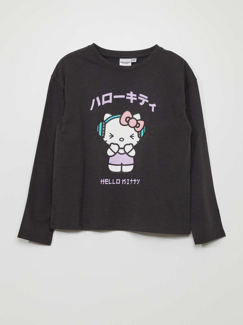 T-shirt 'Hello Kitty' ZWART - Kiabi