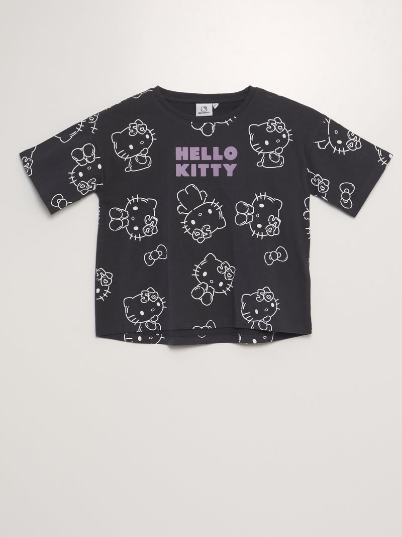 T-shirt 'Hello Kitty' ZWART - Kiabi