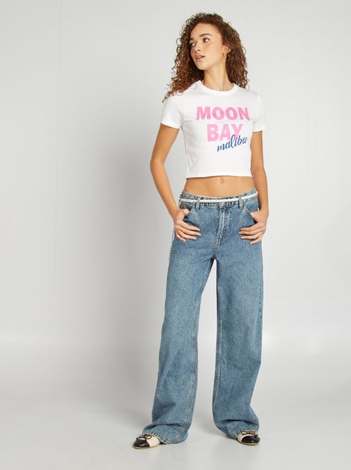 T-shirt in campusstijl - Kiabi