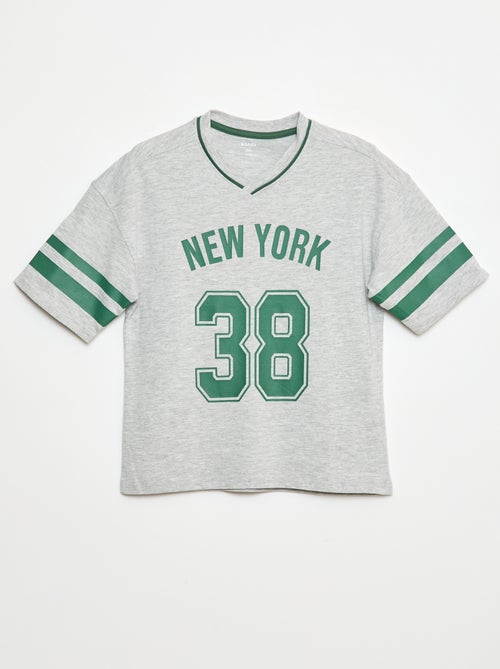 T-shirt in honkbalstijl - Kiabi