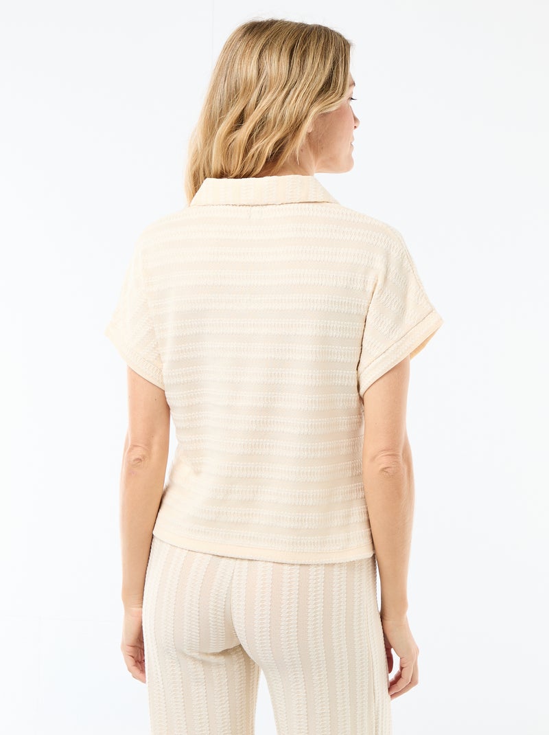 T-shirt in polostijl met kleur Wit - Kiabi