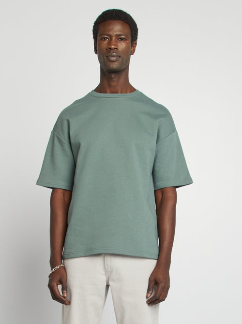 T-shirt in sweatstijl van joggingstof - Kiabi