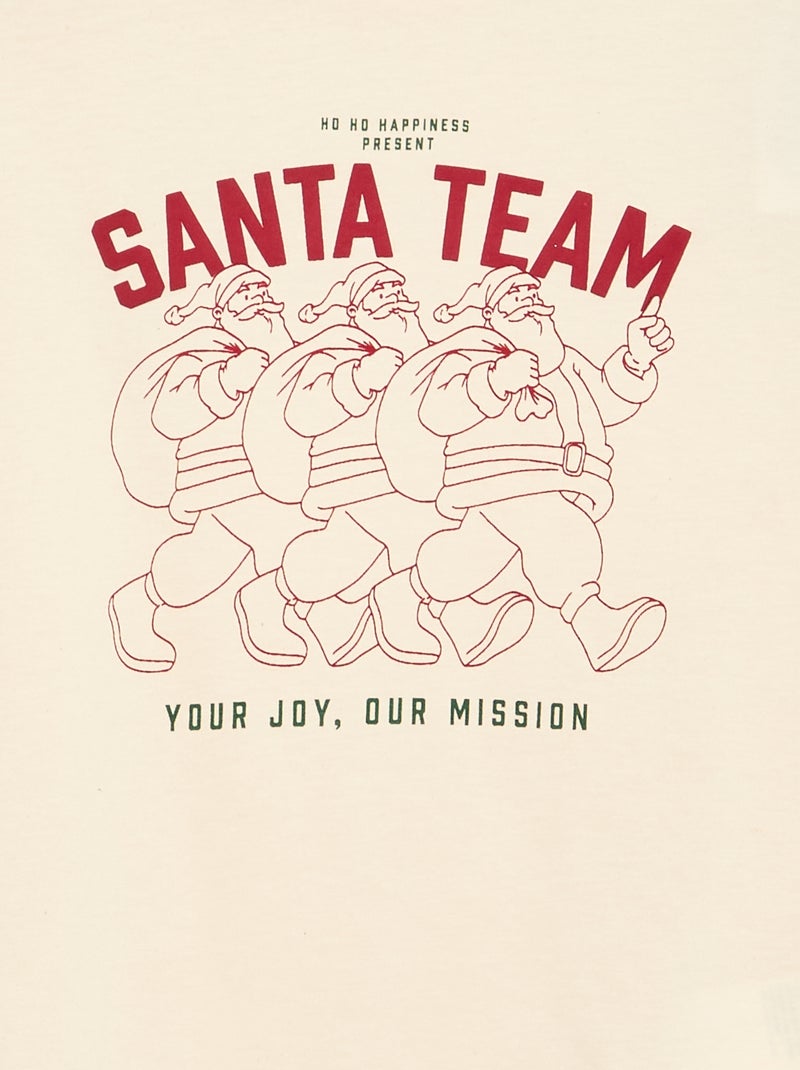T-shirt 'Kerst' met lange mouwen Ecru - Kiabi