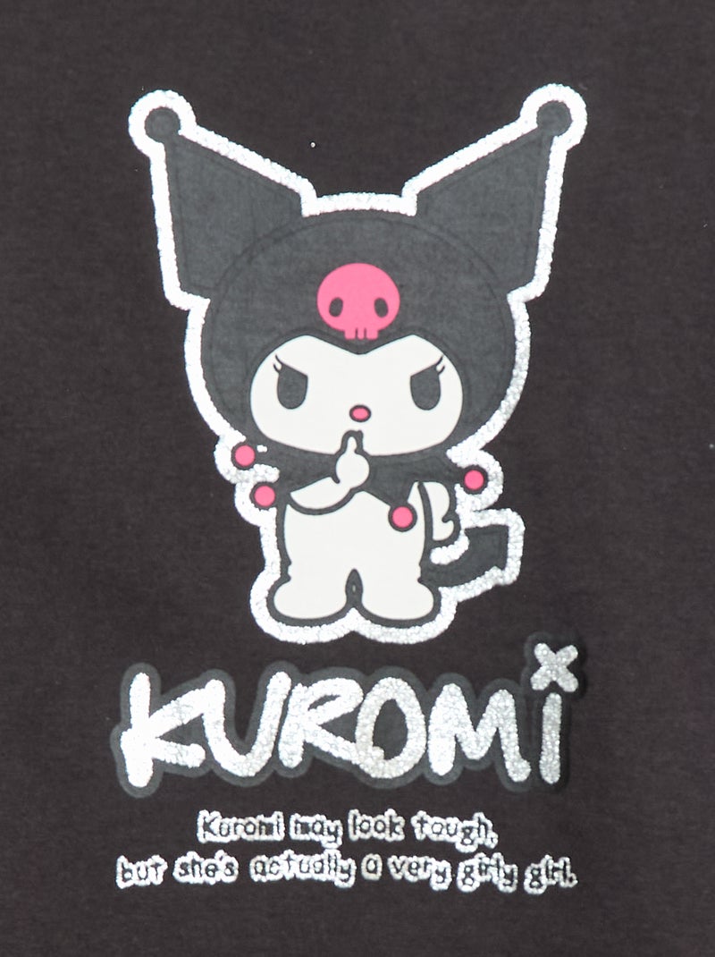 T-shirt 'Kuromi' 'Hello kitty & friends' van katoenjersey Zwart - Kiabi