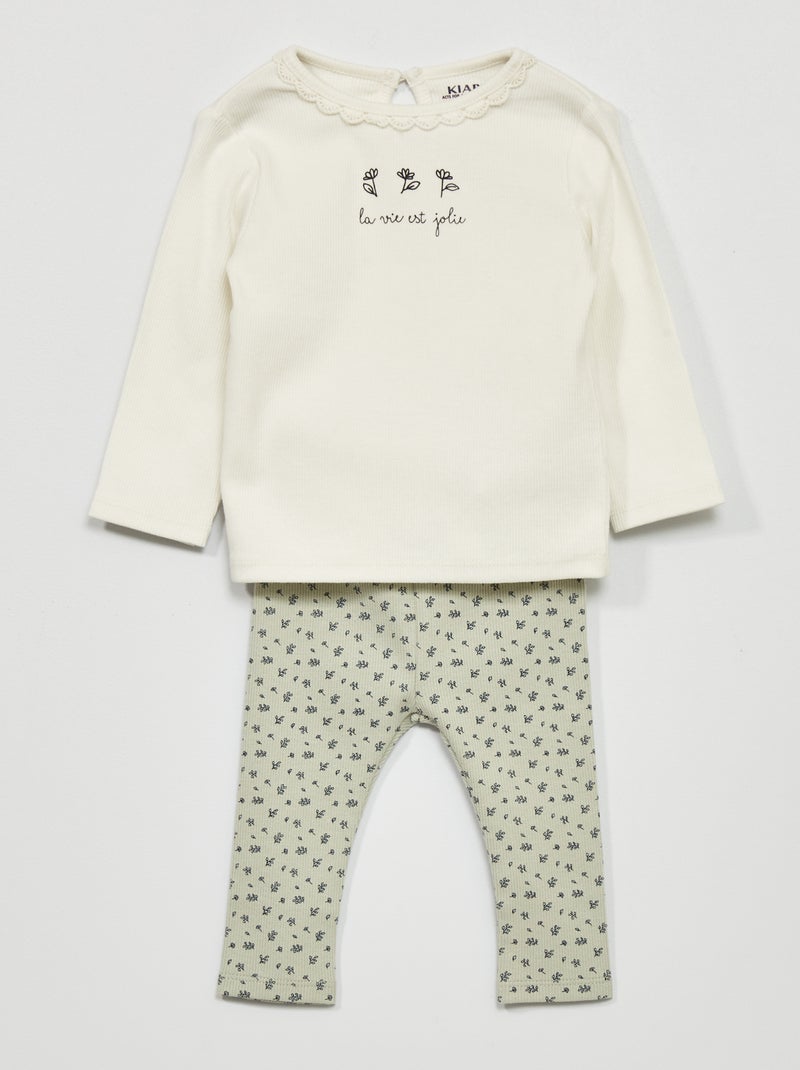 T-shirt + legging - 2-delig BLAUW - Kiabi