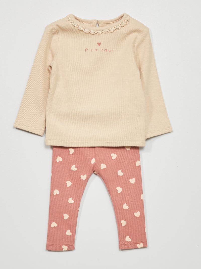 T-shirt + legging - 2-delig ROSE - Kiabi