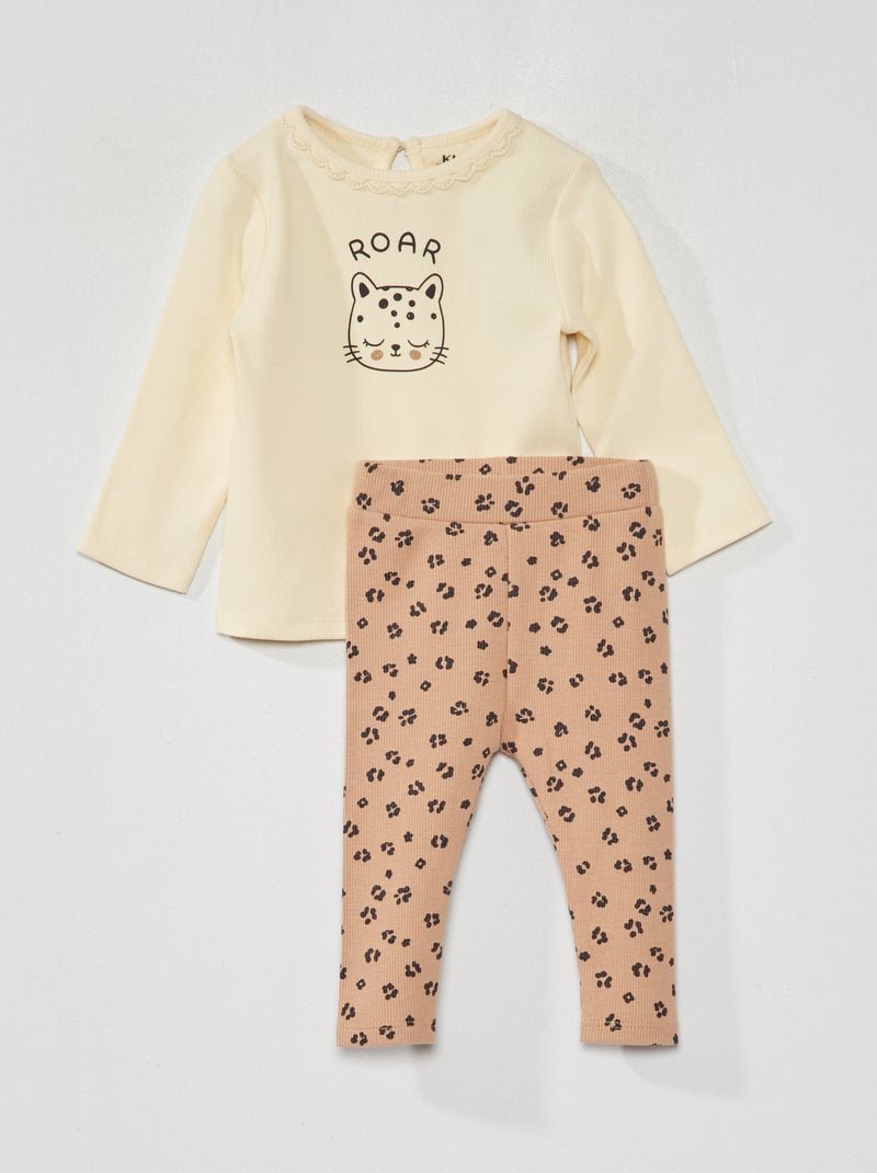 T-shirt + legging - 2-delig WIT - Kiabi