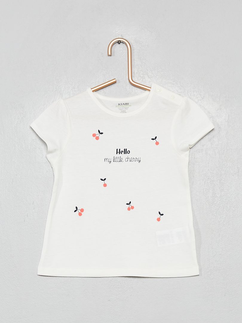 T-shirt 'little cherry' WIT - Kiabi