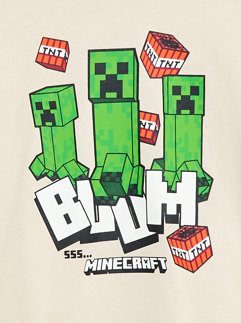 T-shirt loose fit 'Minecraft' Grijs - Kiabi