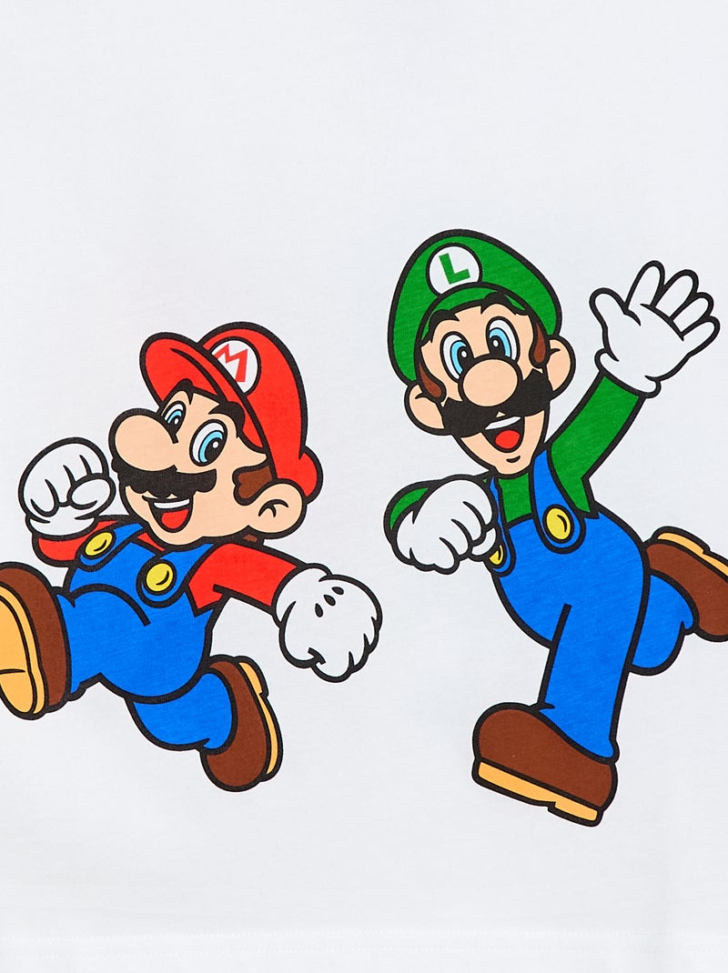 T-shirt 'Mario' van katoen wit - Kiabi