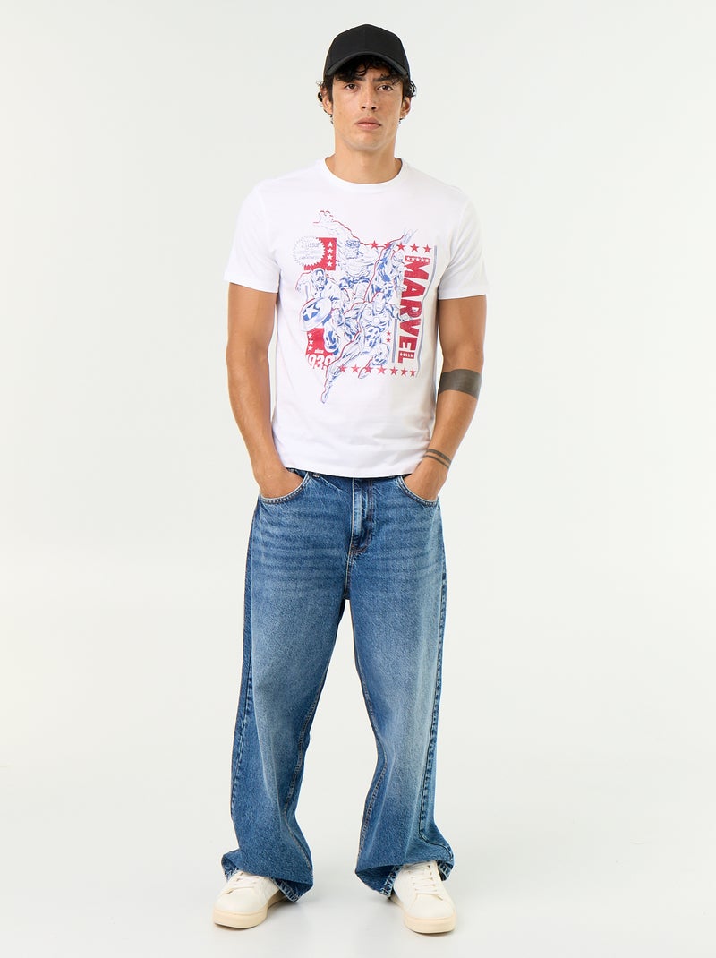 T-shirt 'Marvel' met korte mouwen Wit - Kiabi