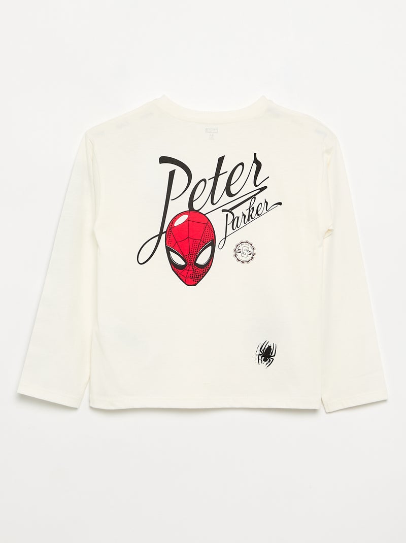 T-shirt 'Marvel' 'Spider-Man' met lange mouwen Wit - Kiabi
