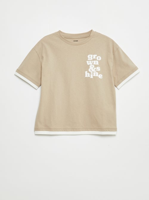 T-shirt met 2-in-1-effect - Kiabi