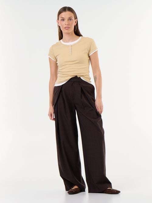 T-shirt met 2-in-1-effect en korte mouwen - Kiabi