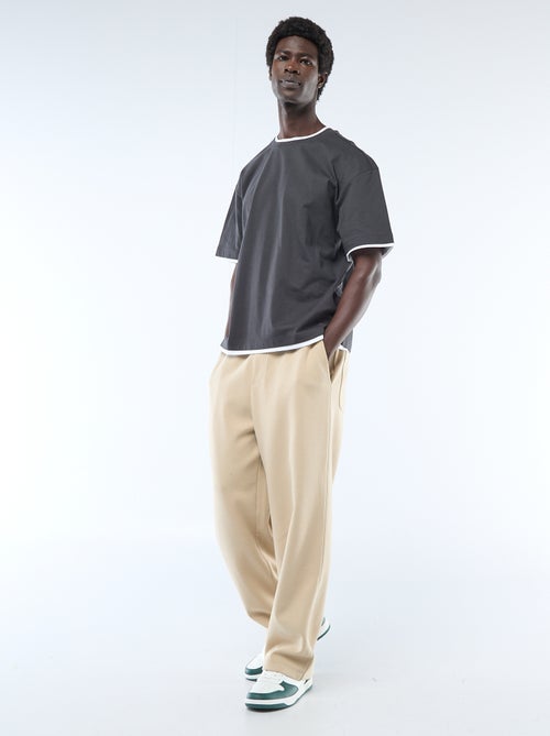 T-shirt met 2-in-1 effect en korte mouwen - Kiabi