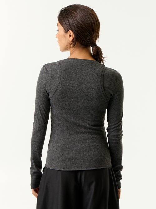 T-shirt met 2-in-1-effect en topje - Kiabi
