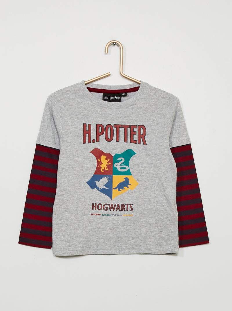 T-shirt met 2-in-1-effect 'Harry Potter' grijs / rood - Kiabi