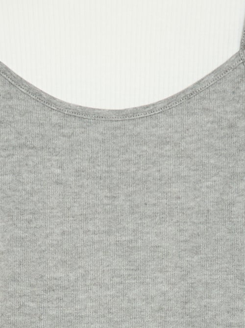 T-shirt met 2-in-1-effect met singlet - Kiabi