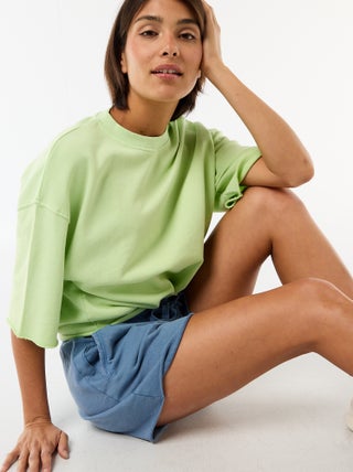 T-shirt met 3/4-mouwen van French Terry
