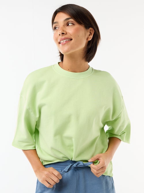 T-shirt met 3/4-mouwen van French Terry - Kiabi