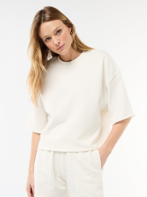 T-shirt met 3/4-mouwen van French Terry - Kiabi