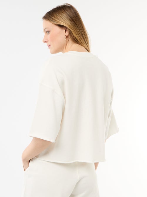 T-shirt met 3/4-mouwen van French Terry - Kiabi