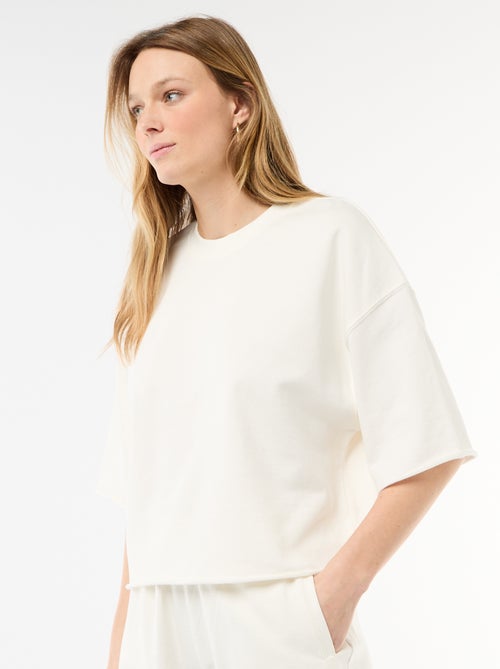 T-shirt met 3/4-mouwen van French Terry - Kiabi