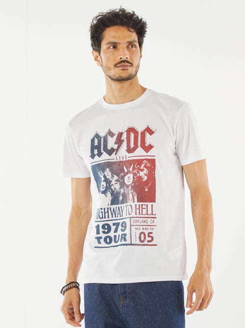 T-shirt met AC/DC-print en korte mouw - Kiabi