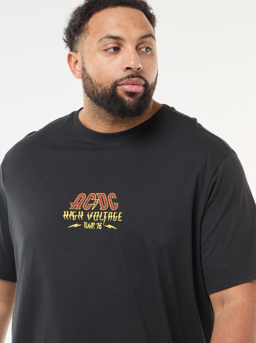 T-shirt met 'AC/DC'-print en korte mouwen - Kiabi