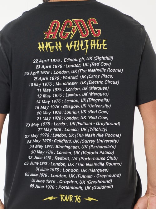 T-shirt met 'AC/DC'-print en korte mouwen - Kiabi
