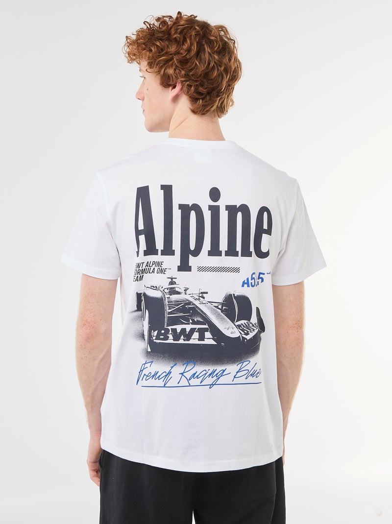 T-shirt met 'Alpine'-print van effen katoen Wit - Kiabi