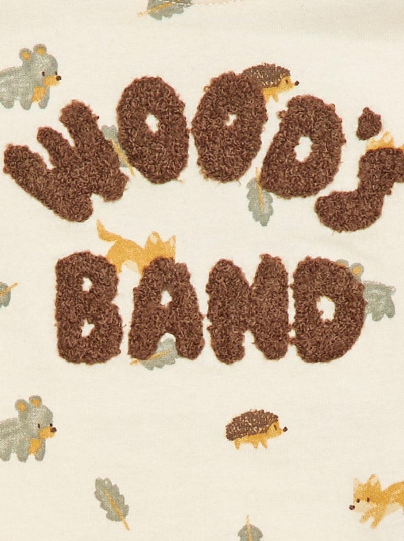 T-shirt met animatie van bouclé breisel Wit - Kiabi