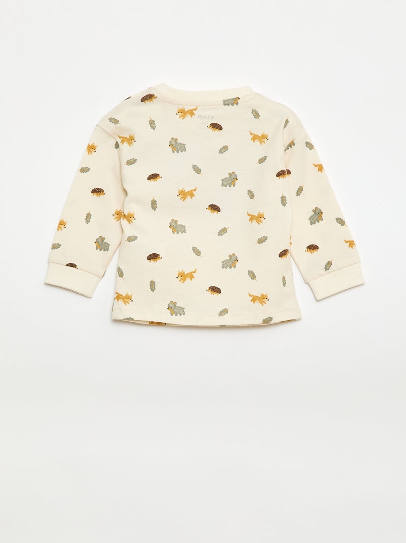 T-shirt met animatie van bouclé breisel Wit - Kiabi