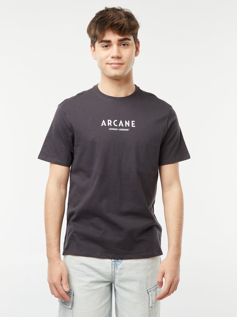 T-shirt met 'Arcane'-print ZWART - Kiabi