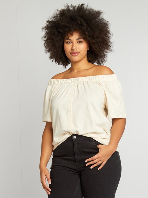 T-shirt met bardothals - Kiabi