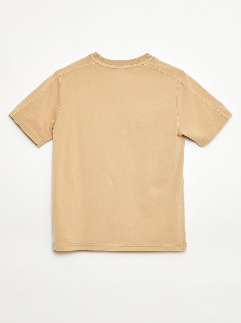 T-shirt met basketbalstijl Biege - Kiabi