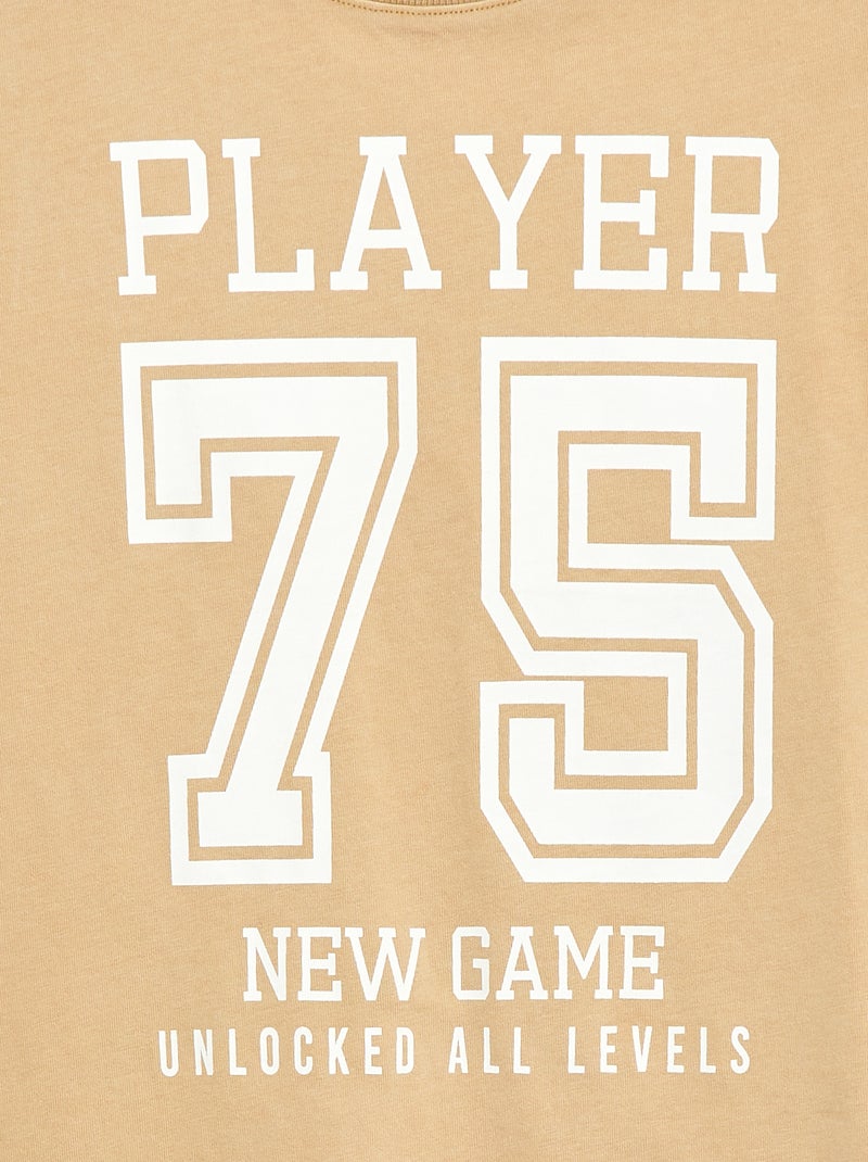T-shirt met basketbalstijl Biege - Kiabi