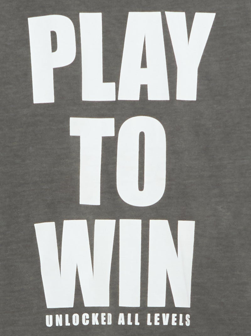 T-shirt met basketbalstijl Grijs - Kiabi