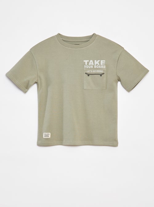 T-shirt met bedrukt zakje - Kiabi