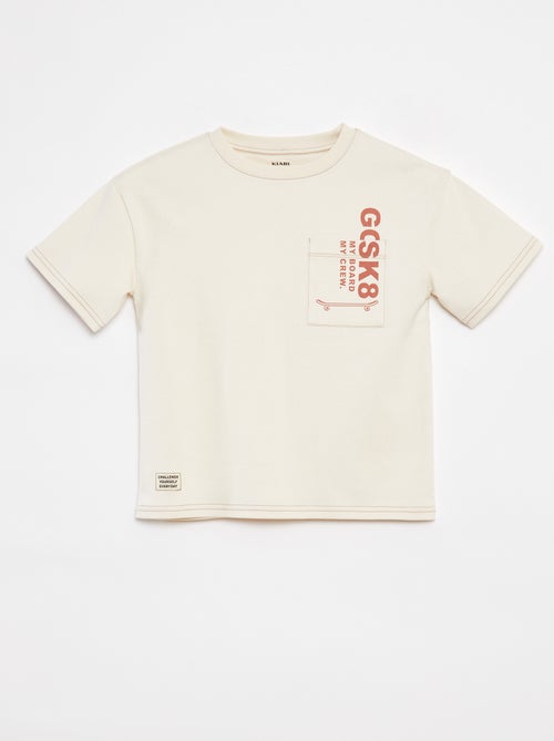 T-shirt met bedrukt zakje - Kiabi