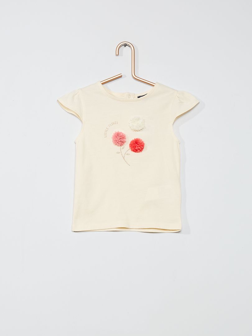 T-shirt met bloemenprint WIT - Kiabi